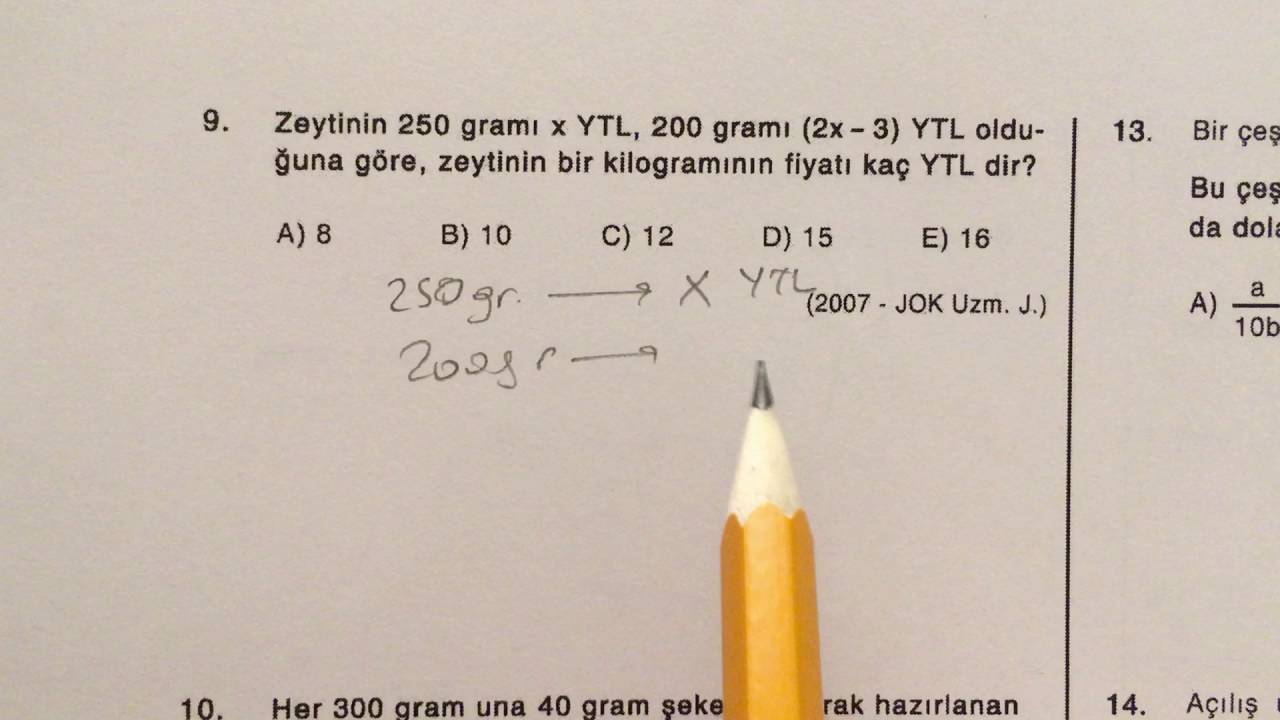 ösym sınavlarında çıkmış matematik soru çözümleri - sayı problemleri test 1/4