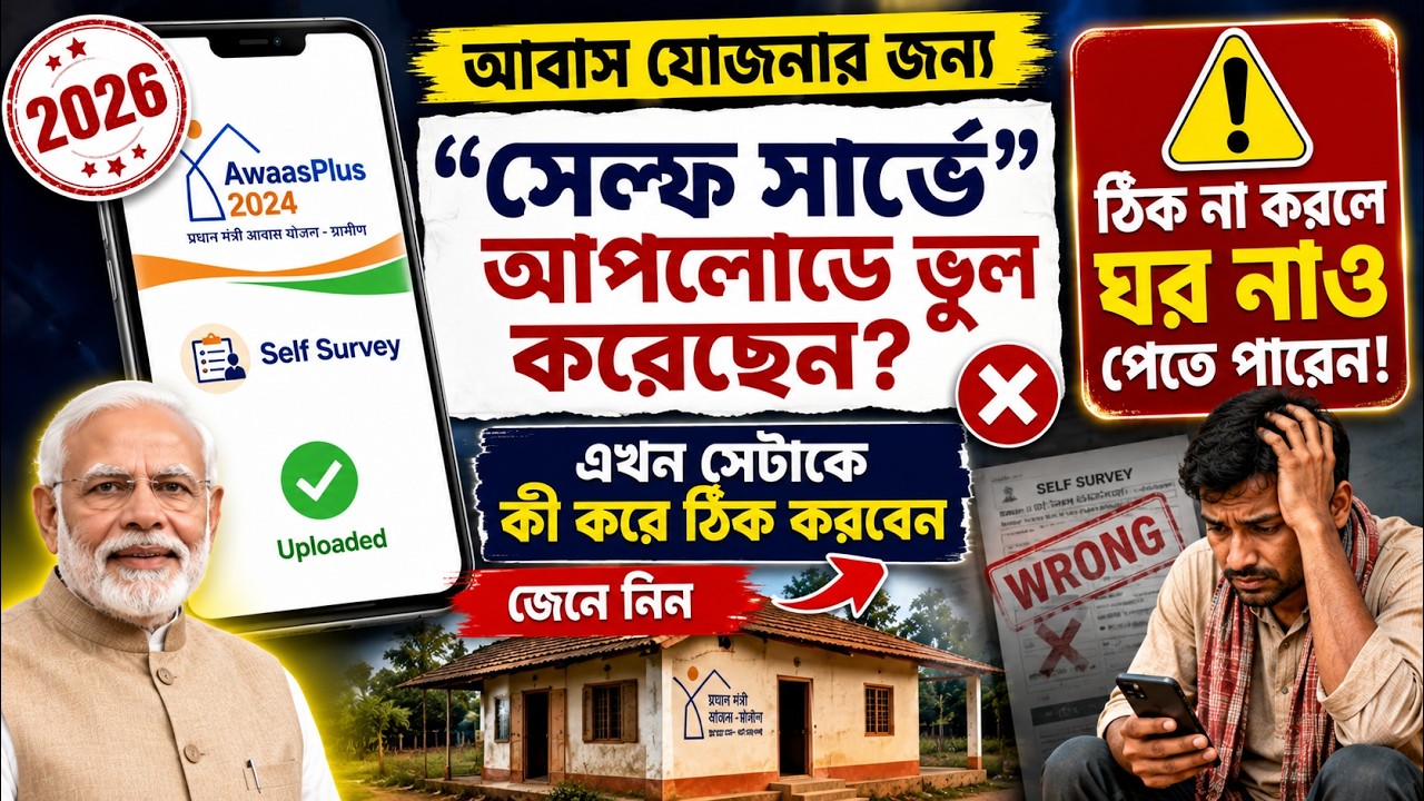 🏠 Awaas Plus 2024-এ &ldquo;Self Survey&rdquo; Upload-এ ভুল করেছেন? এখন কীভাবে ঠিক করবেন জানুন  #pmay #pmaygramin