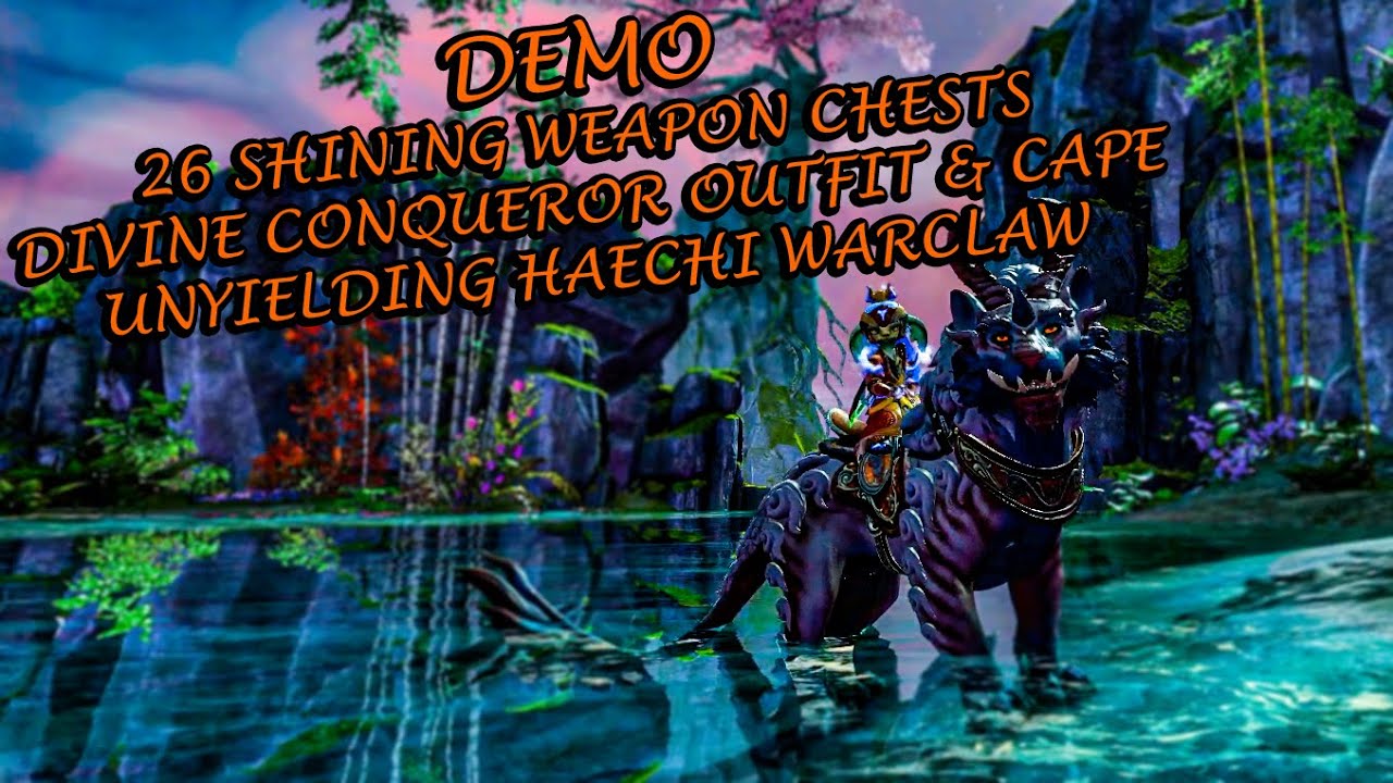 Guild Wars 2 - Shining Weapon Chests, Divine Conqueror Outfit & Cape, Unyielding Haechi Warclaw Demo
