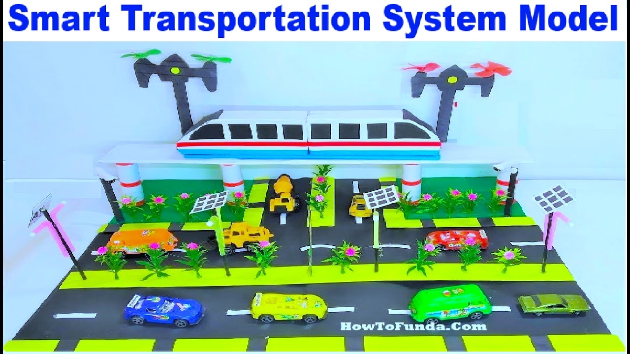 smart transportation system model project - metro train - solar street light | diy at home