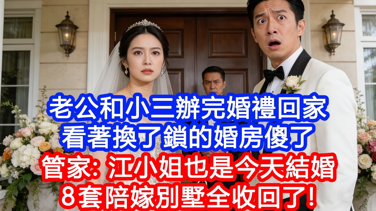 【情感故事】總裁老公和小三辦完婚禮回家，看著換了鎖的婚房傻眼了。管家：江小姐也是今天結婚，8套陪嫁別墅全收回了！#故事 #人生哲理 #婚姻 #出軌 #爽文