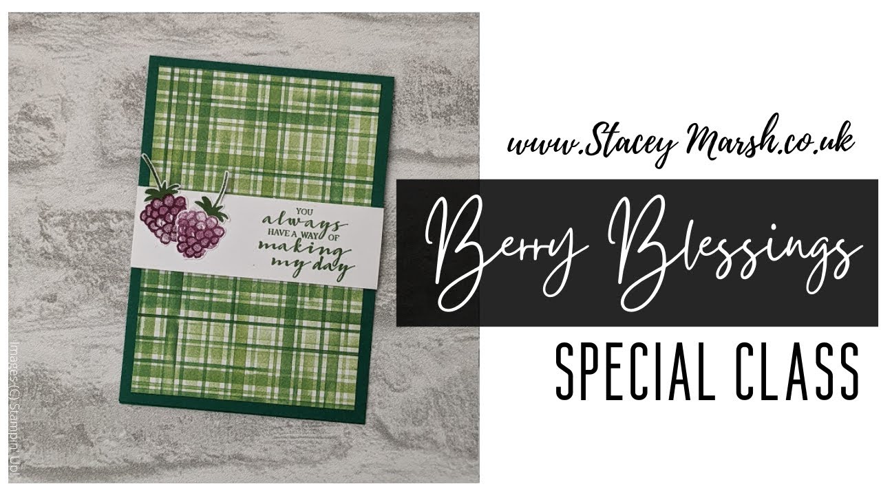BERRY BLESSINGS SPECIAL CLASS SHADED SPRUCE CARD WITH BLACKBERRIES