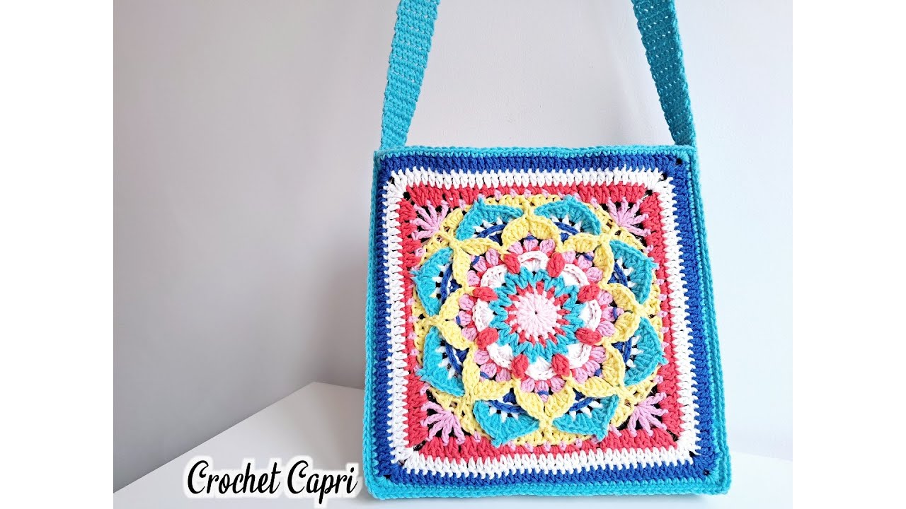 BOLSO MANDALA A CROCHET 3D
