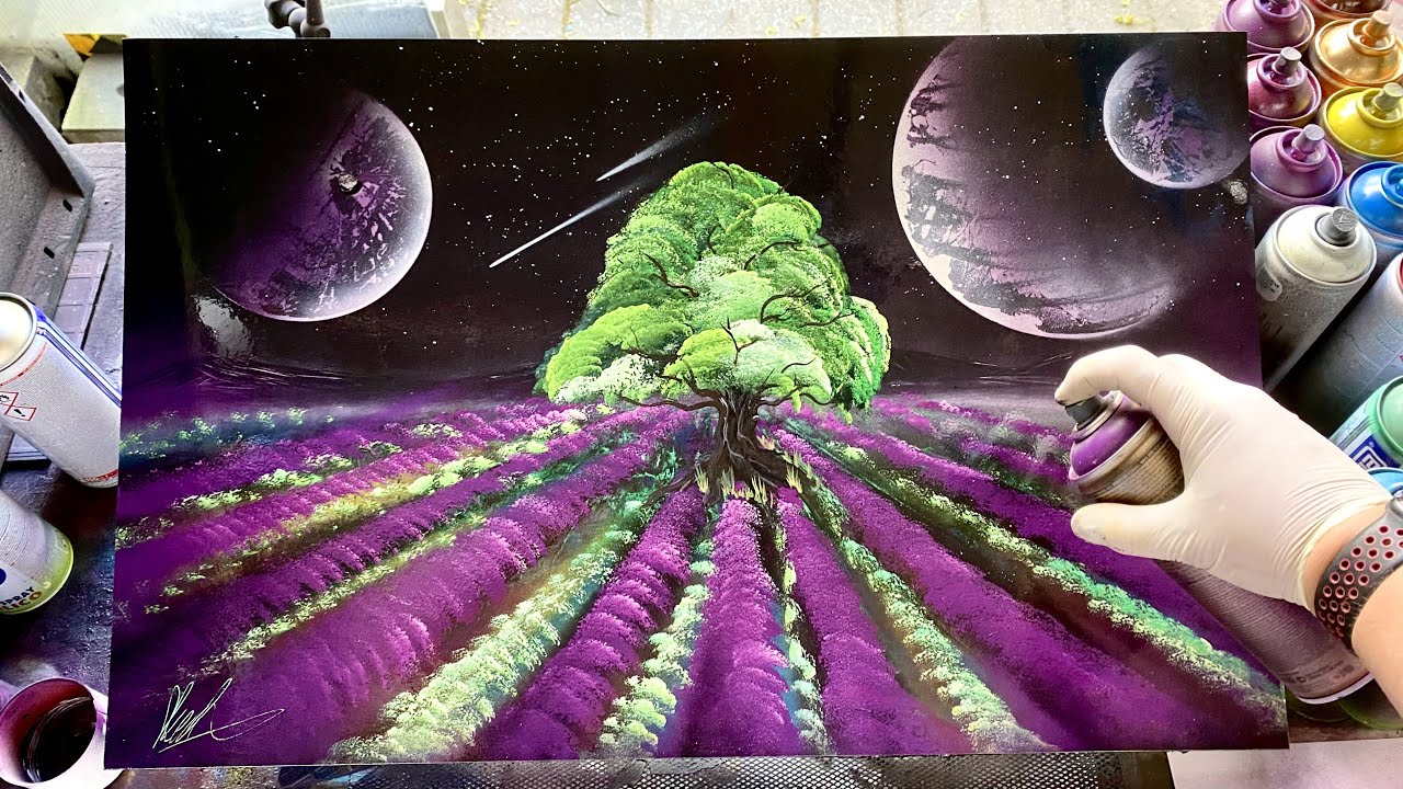Lavender Field - SPRAY PAINT ART by Skech