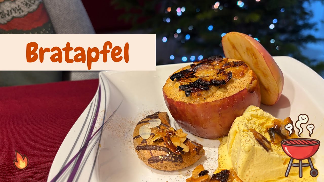 Bratäpfel mit Marzipan & Mandeln | Einfaches Winter-Dessert vom Grill