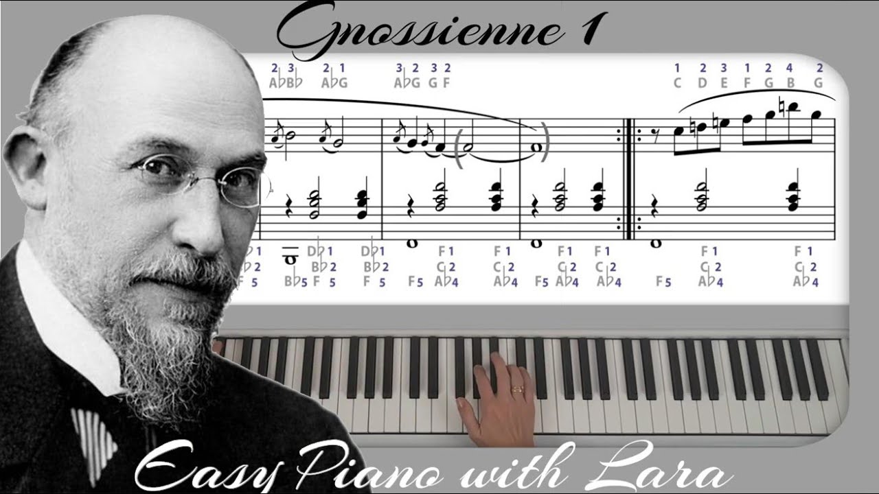 Gnossienne No. 1 - Eric Satie - Easy Piano Tutorial - Letter Notes