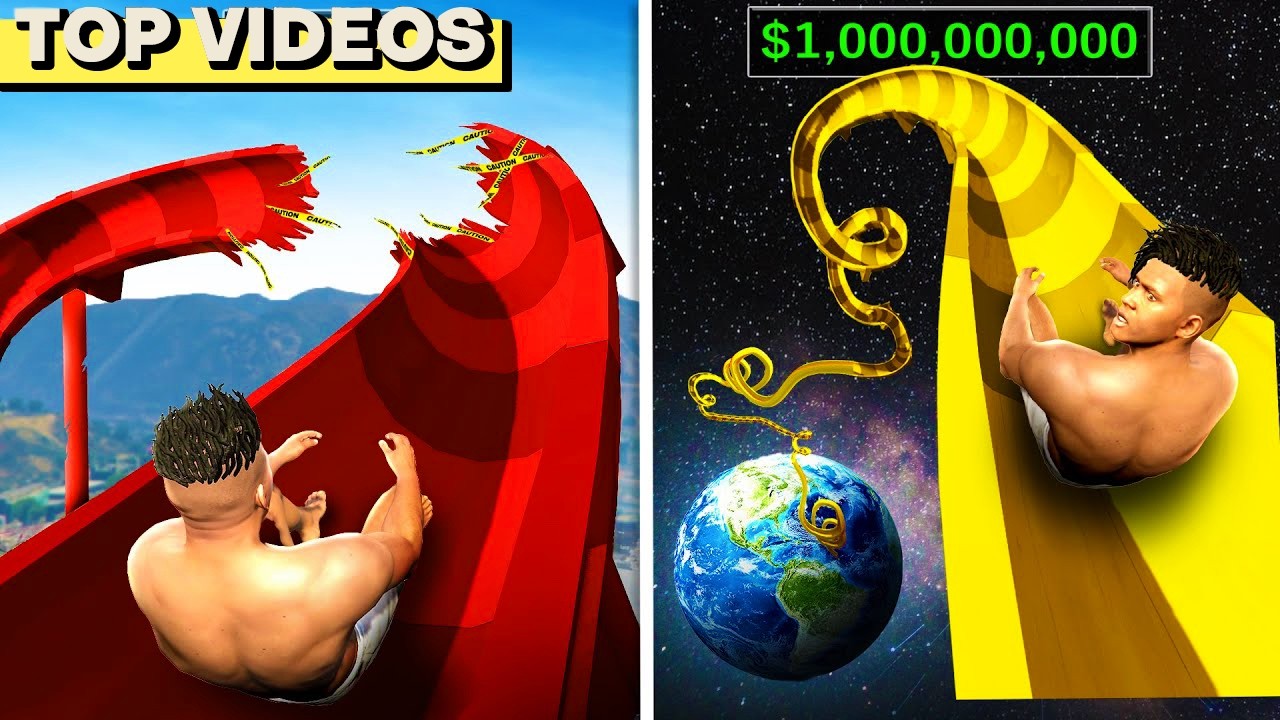 $1 VS $1,000,000,000 Waterslide in GTA 5!