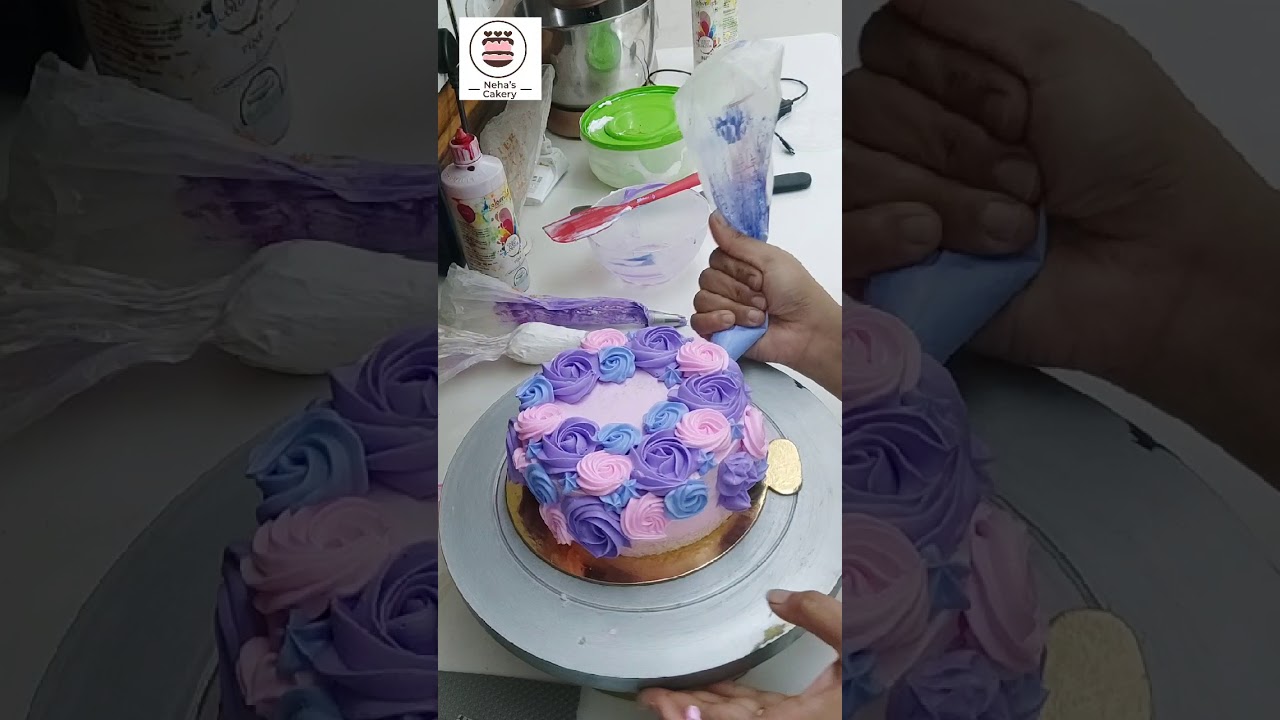 Floral Cake in Rose Delight Flavour, Rosette design