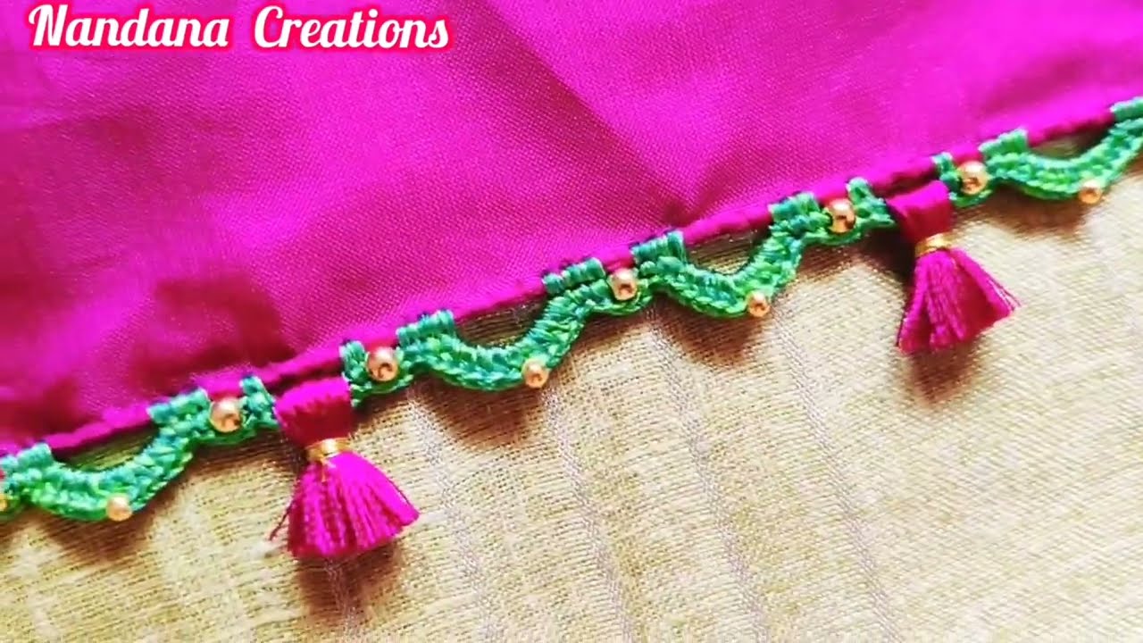 Simple saree kuchu #kroshakuchu #sareekuchudesign // Nandana Creations //