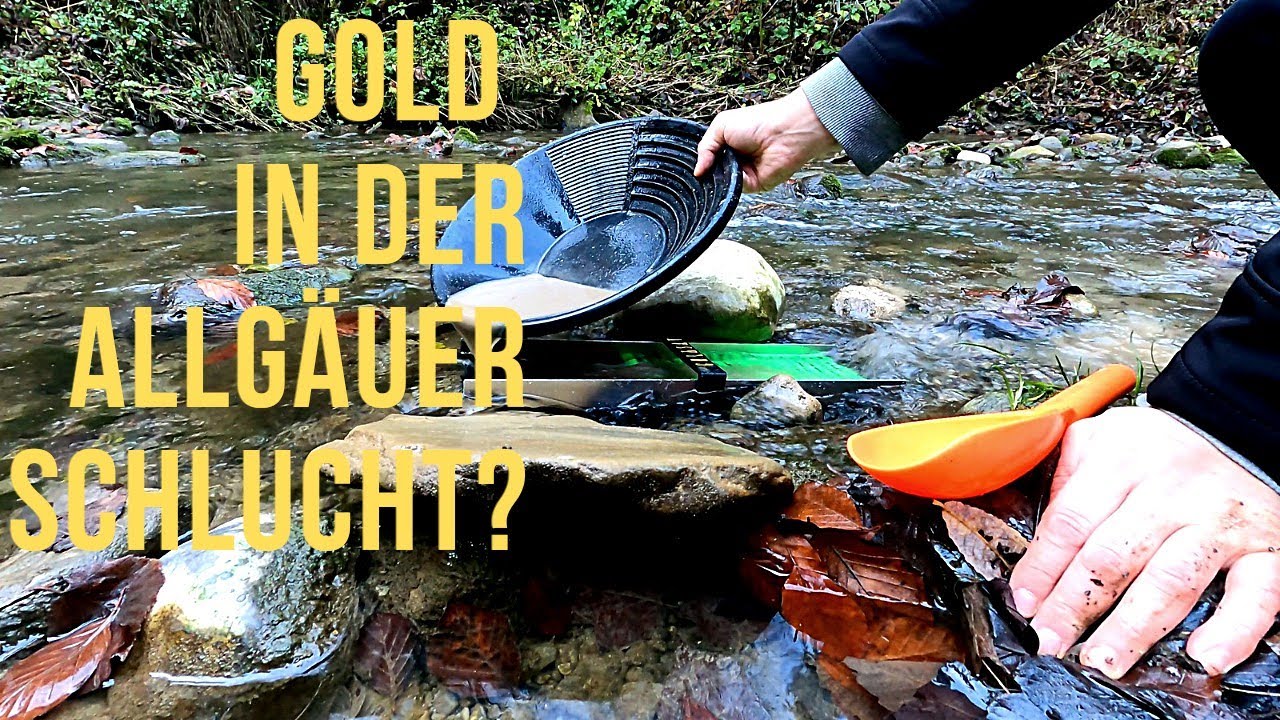 Goldwaschen // prospektieren in einer Allgäuer Schlucht ( Tobel )
