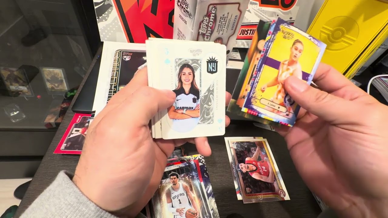 Topps chrome basketball 2025 blaster box and Beachwood brand 2025 woman soccer packs. Fun new rib 