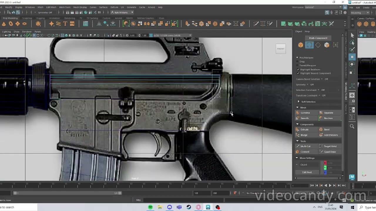 Modelling an M16 in Maya