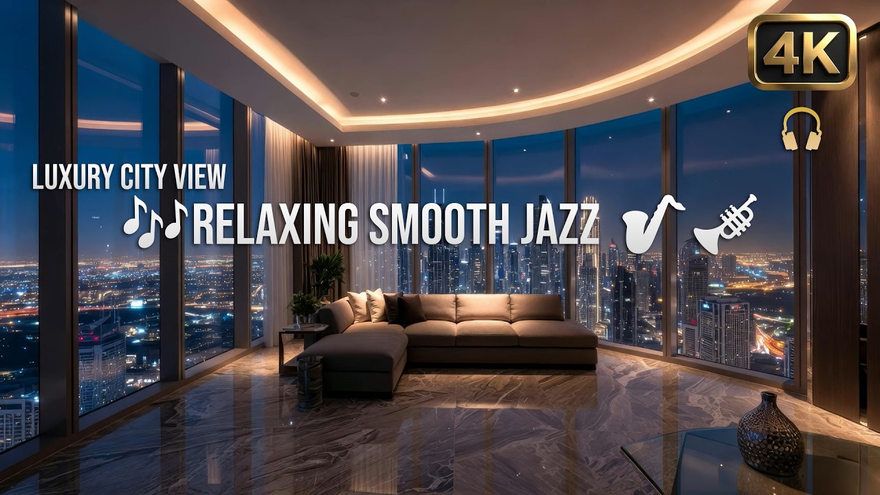 Late Night Luxury City View 🌃 | Smooth Jazz 🎷 & Cozy Relaxation ✨