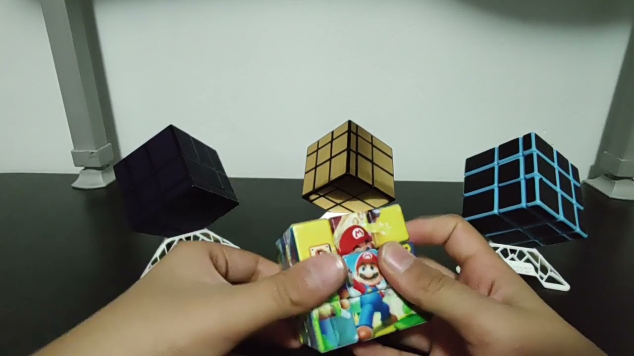 Armando cubo rubik stickers de Mario Bros con 
