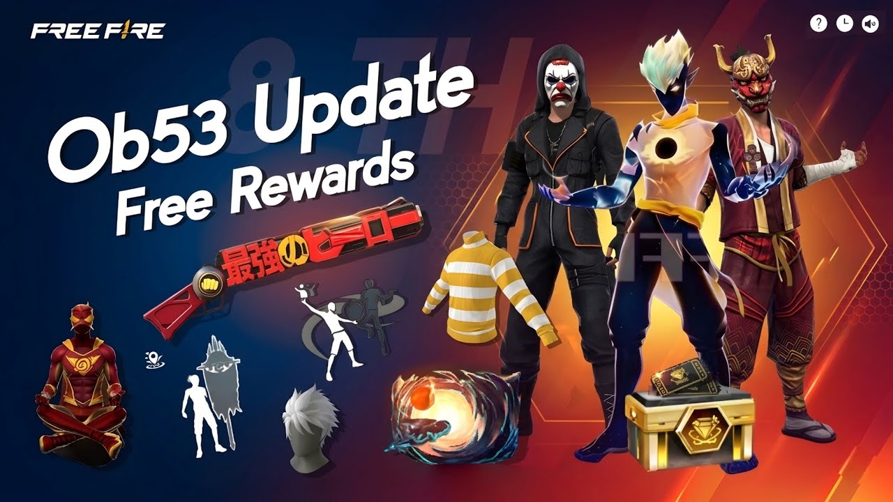 Ob53 Update Free Rewards Free Fire 🤯🥳| flag emote | free fire new event | ff new event