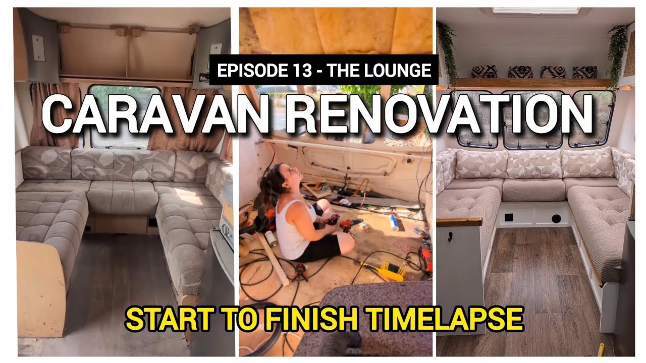 Damp Caravan Lounge Renovation Timelapse - Start to Finish - Before & After - Episode 13