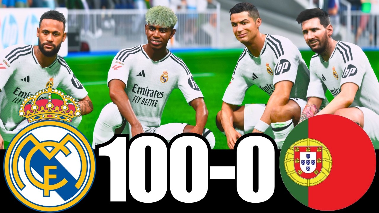 FC 25 -MESSI RONALDO NEYMAR & MBAPPE | ALL STARS | REAL MADRID 100-0 PORTUGAL