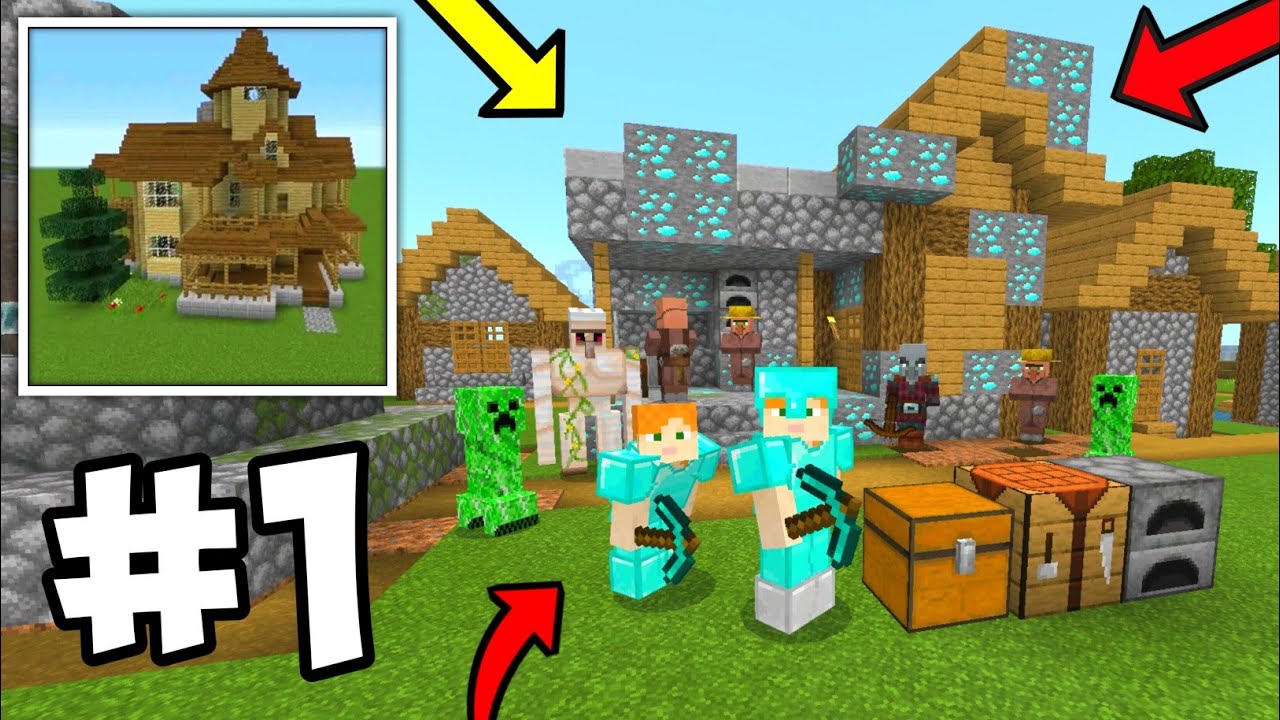 Multiplayer Survival Gameplay In Block Crazy VIP 3D - Diamonds & Pillagers Raid - EP 1