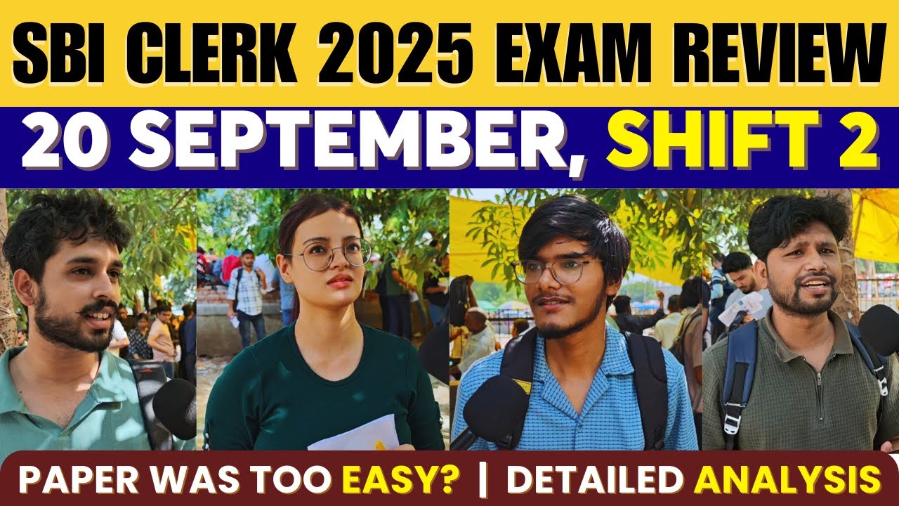 SBI Clerk Exam Analysis 2025 | 20 September Shift 2 Exam Analysis | SBI Clerk Prelims Shift 2 Review