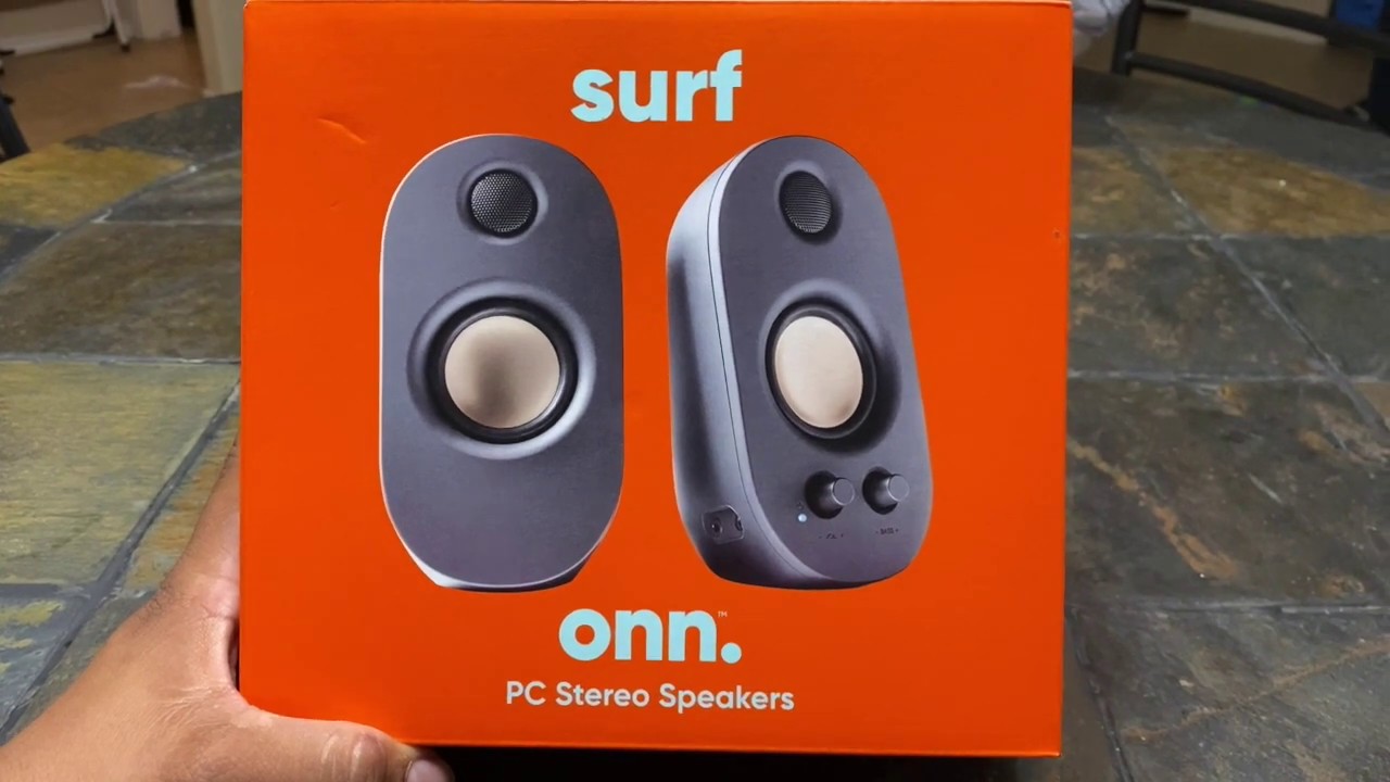 AUX ONLY PC SPEAKERS! ONN SURF PC STEREO SPEAKERS UNBOXING AND REVIEW BUDGET SETUP SPEAKERS