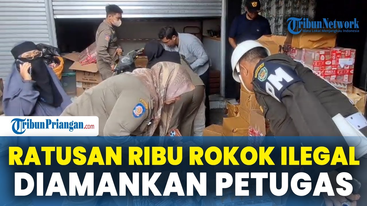 Ratusan Ribu Batang Rokok Ilegal Diamankan dari Tiga Lokasi di Kabupaten Tasikmalaya