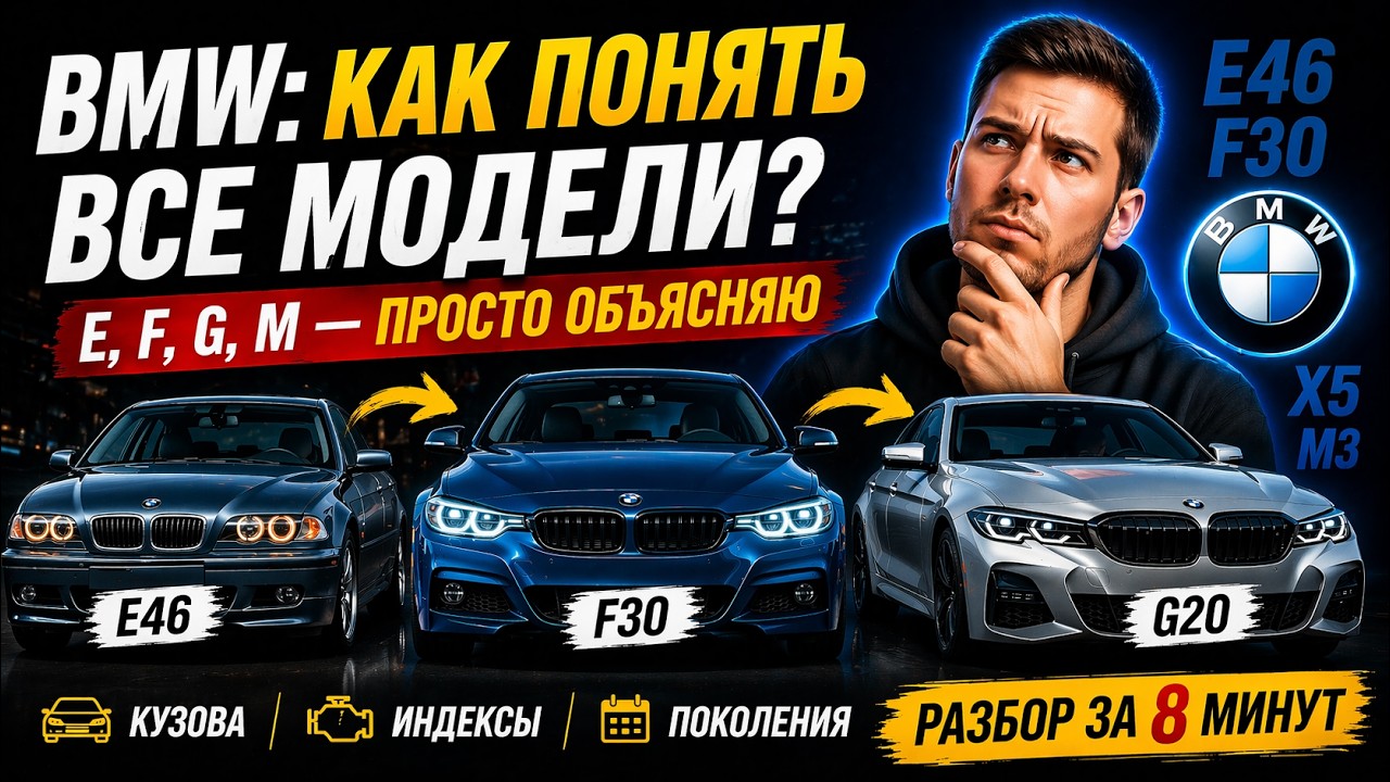 Как понять все модели BMW? E, F, G, M &mdash; объясняю за 8 минут