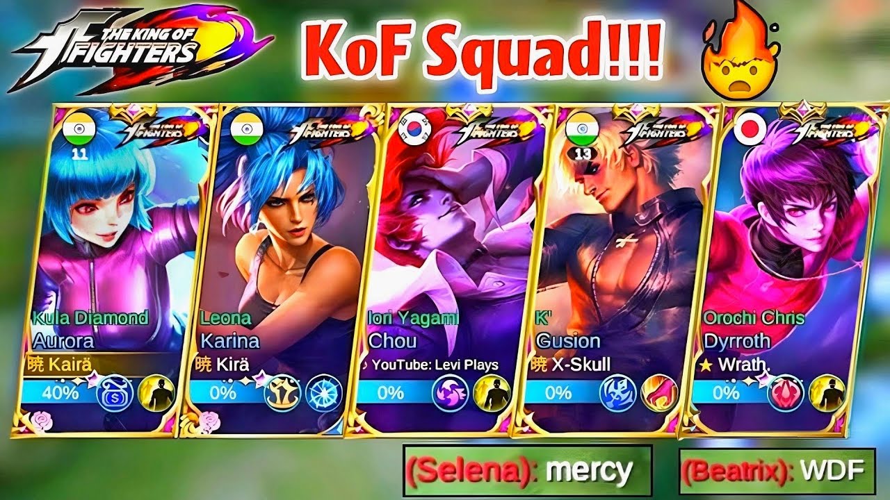 KOF SQUAD!🤯🔥Kula Diamond, K', Iori Yagami, Leona, Orochi Chris💎