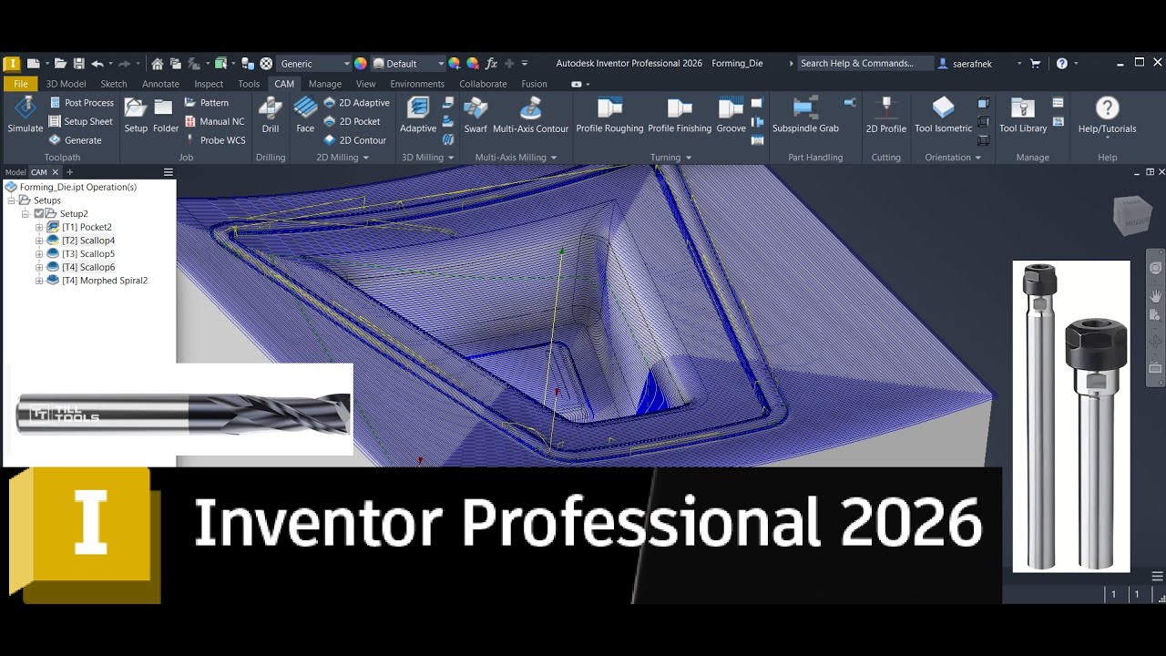Autodesk Inventor Professional CAM 2026: 3D Surface Milling Machining