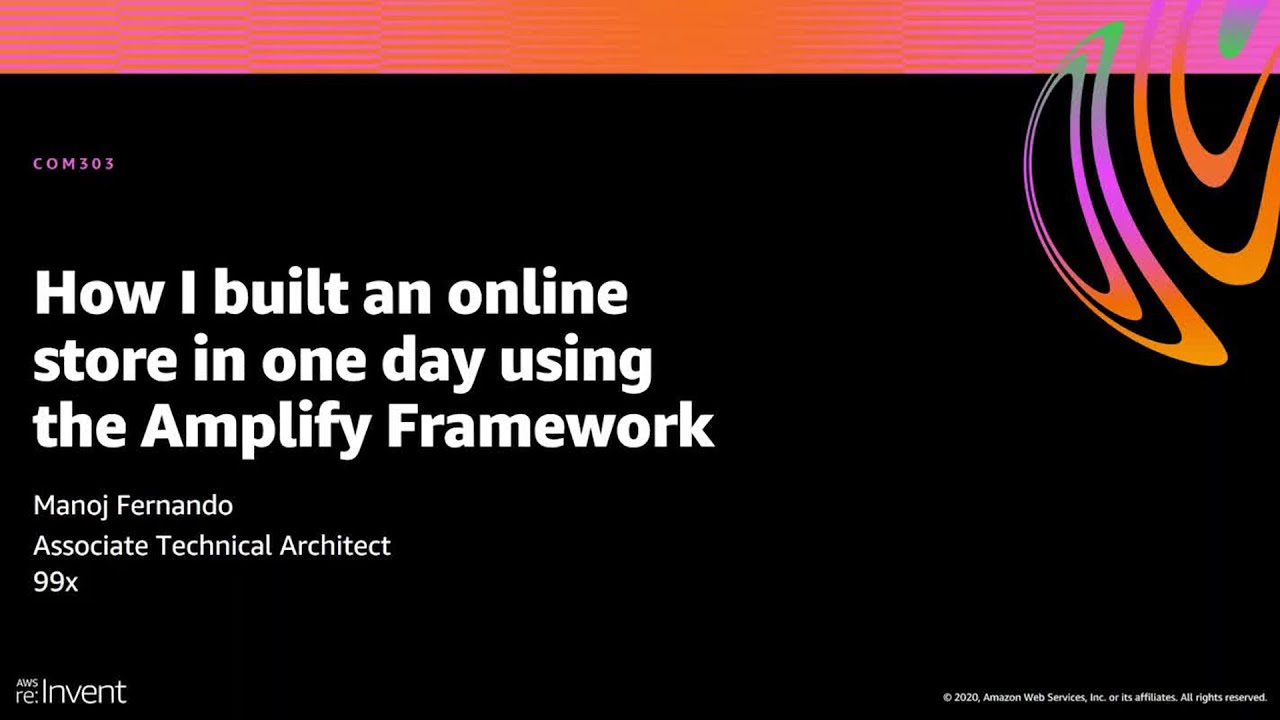 AWS re:Invent 2020: как я создал интернет-магазин за один день с помощью Amplify Framework