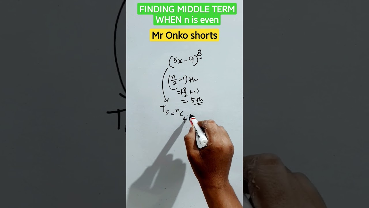 🔥🎯 Finding middle term when n is even😍| Binomial theorem 🥰🎯 #shorts #viral #trending #mronkoshorts