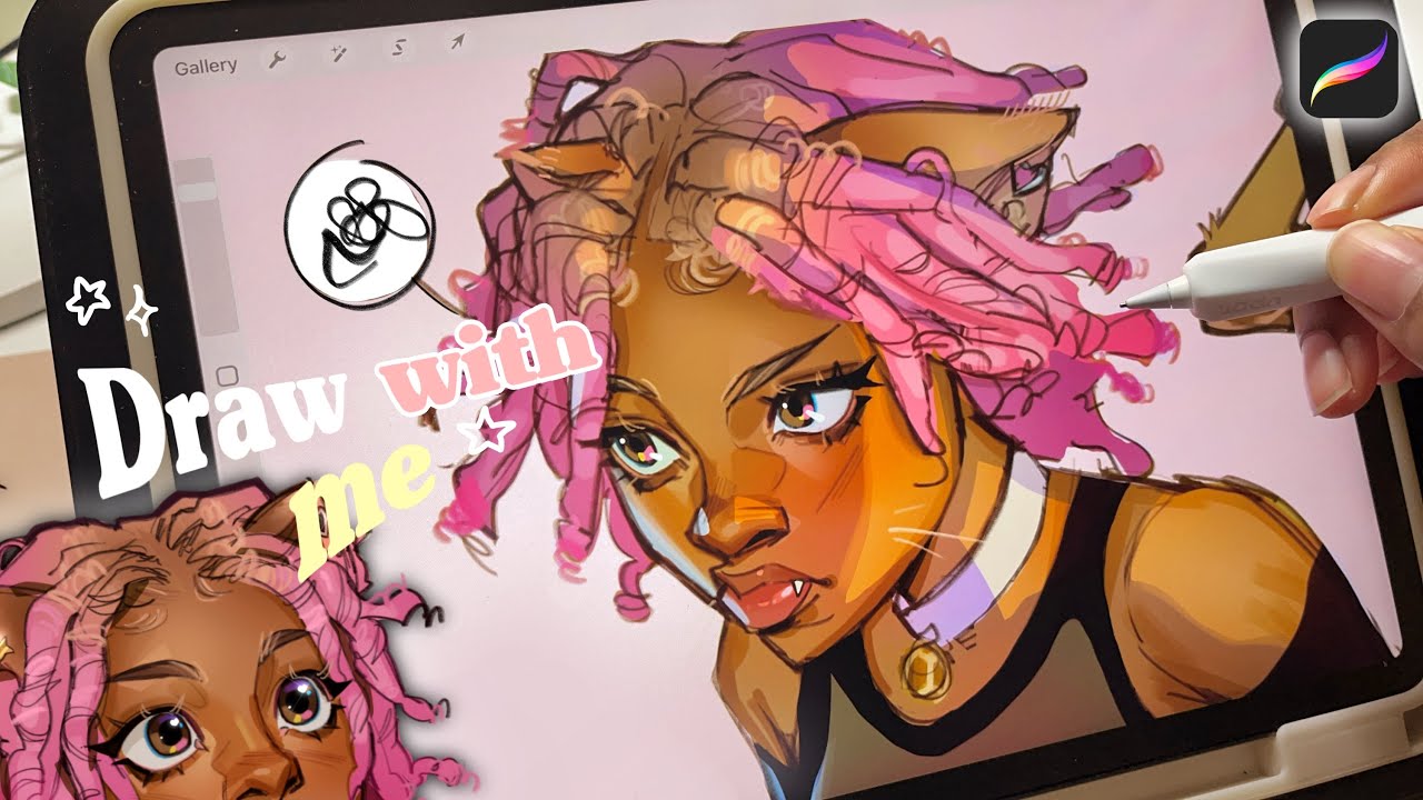 ✿ watch me draw a cute cat girl 🩰ASMR ☆ °