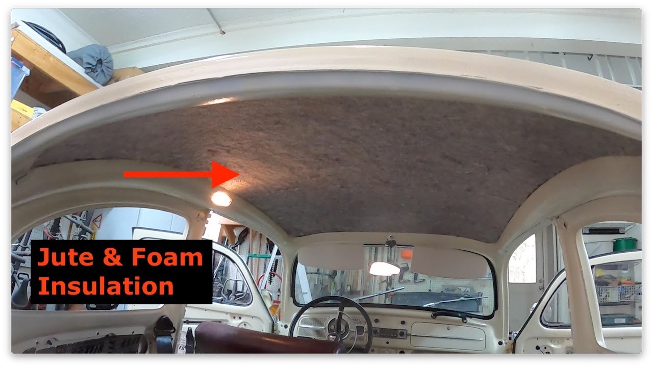 1961 VW Beetle (65 Pan) - Jute Ceiling Insulation and Door Foam - 121