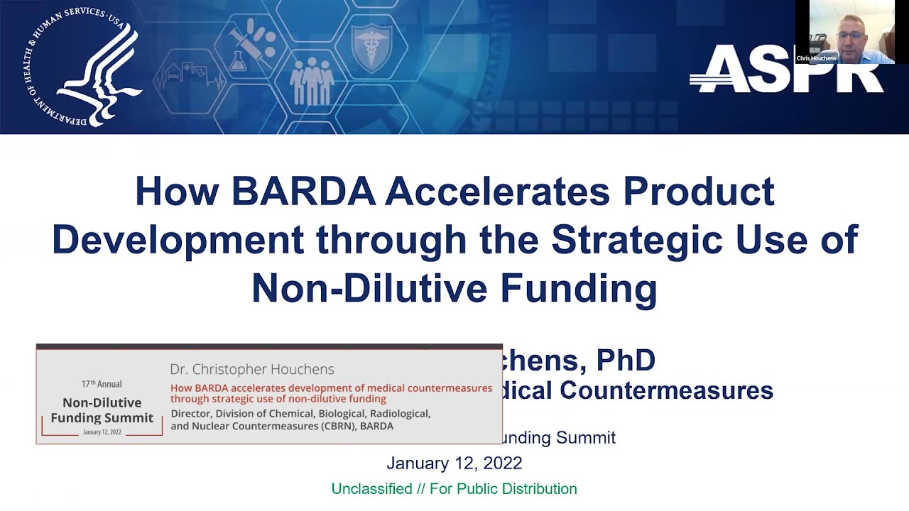 BARDA, Non-Dilutive Funding Opportunities, with Dr.  Christopher Houchens, at the 17th NDFS