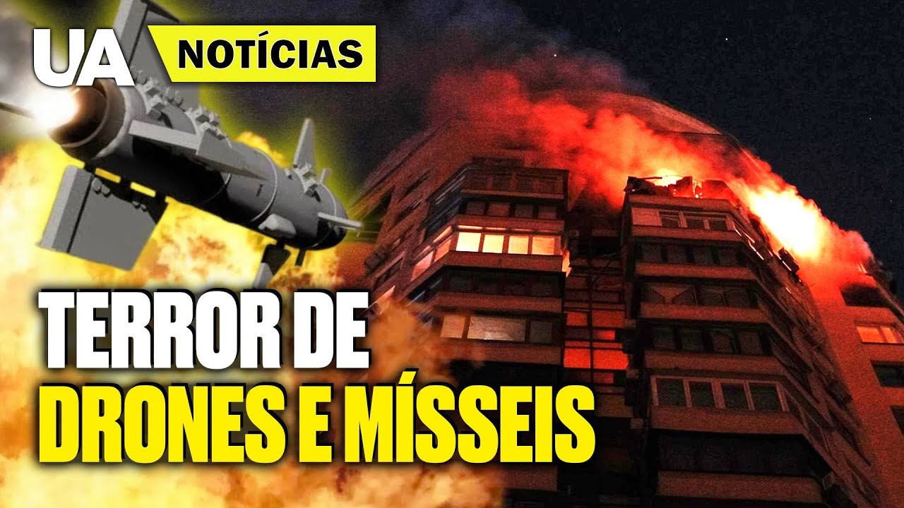 💥 CÉU repleto de EXPLOSÕES! Ataques russos com drones e mísseis contra KYIV e KHARKIV