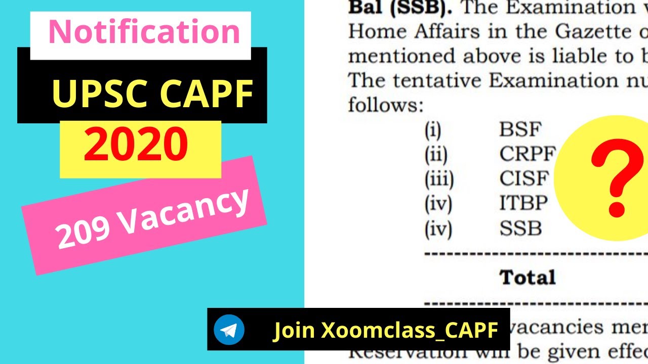 CAPF 2020 Notifcation.