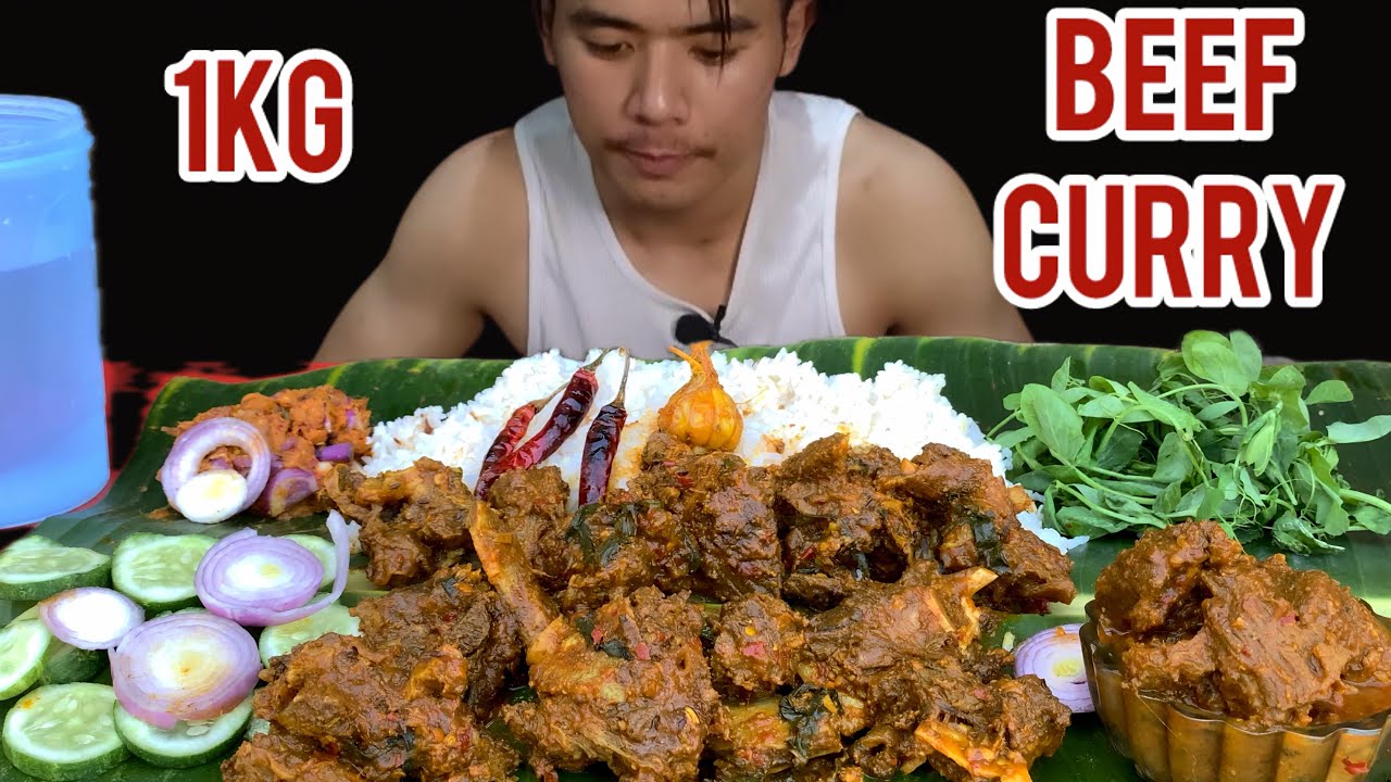 Spicy 🥵 beef curry mukbang// morokti mei hwre 🥵//san 1kg se lacdei magic twraga fat mangganbane 😂😁