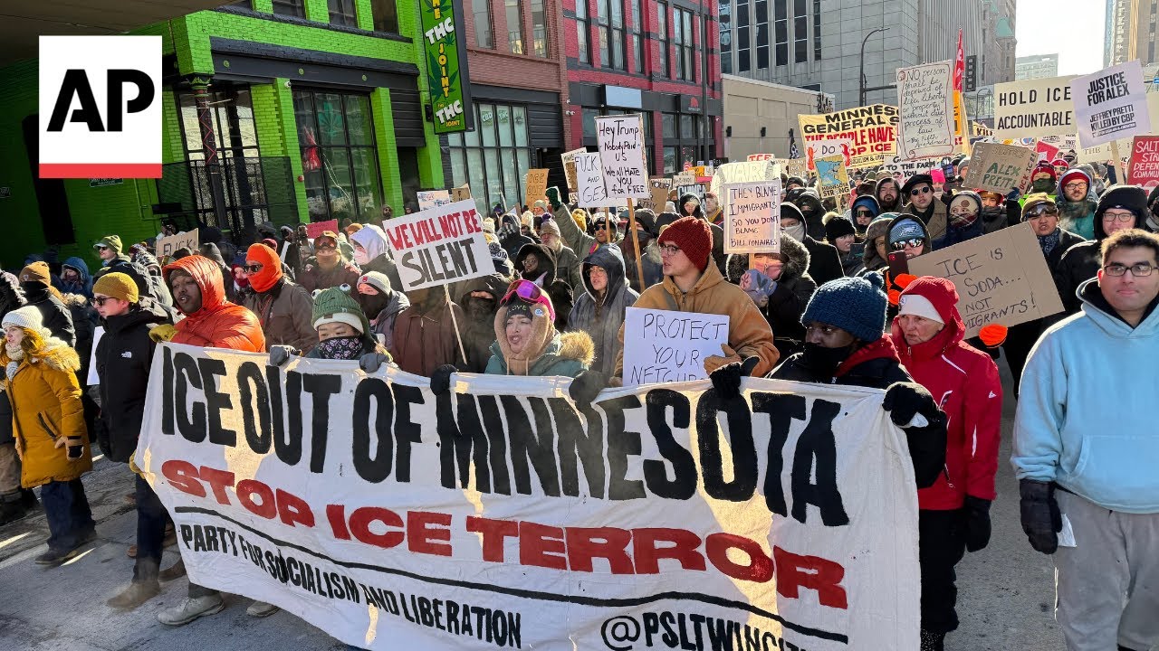 Anti-ICE protesters march through Minneapolis after fatal shooting