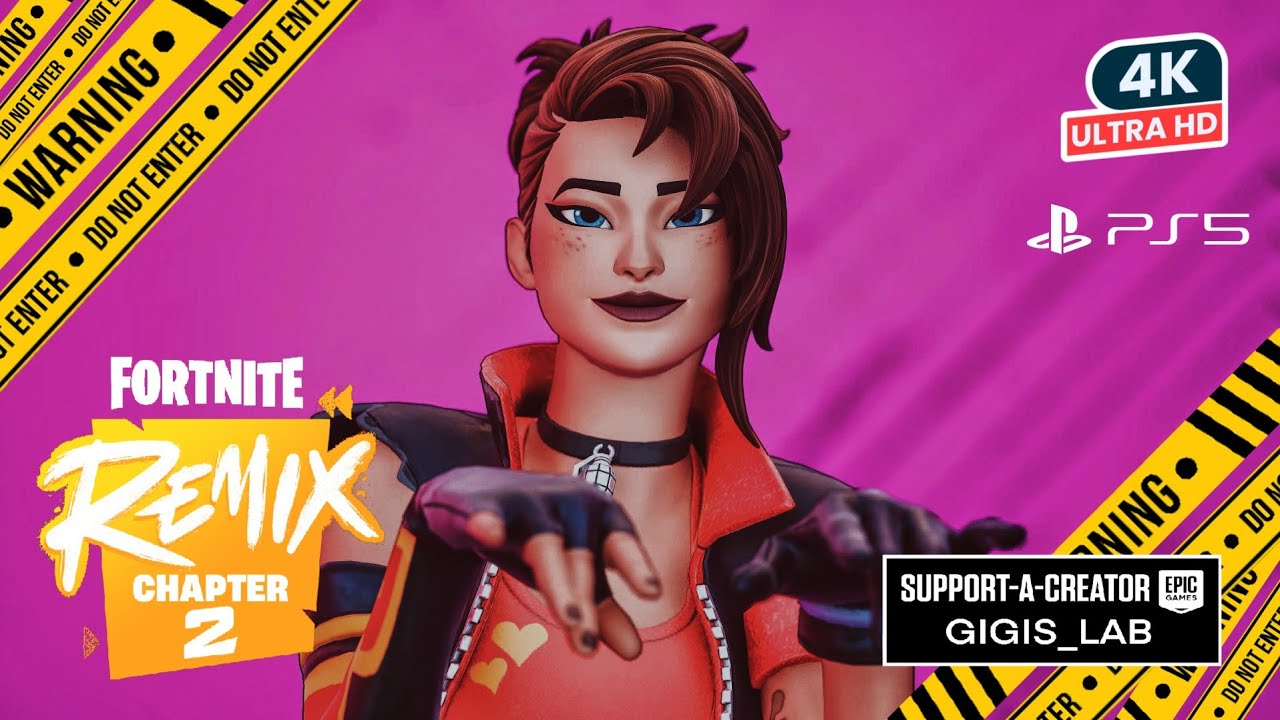 FORTNITE Chapter 2 REMIX DYNAMO TNTINA Skin Showcase Before You Buy Gameplay Review PS5 4K HDR