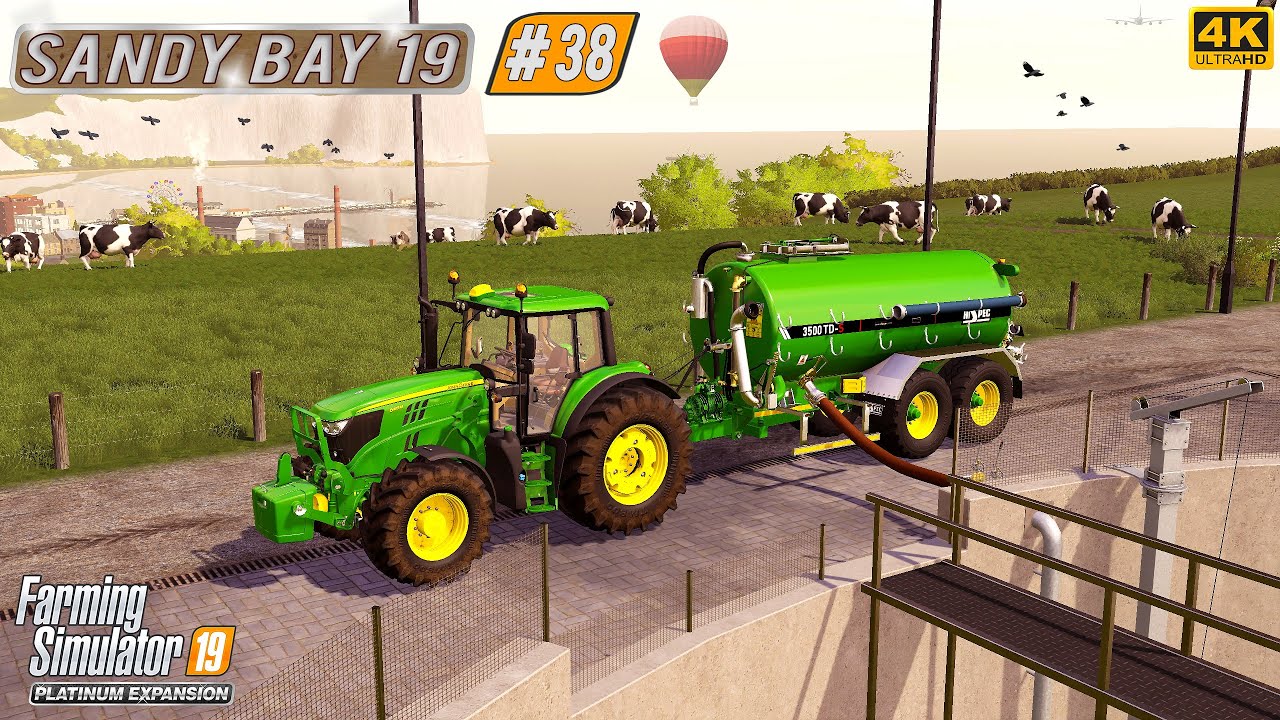 Spreading Lime & Digestate. Harvesting Oat & Baling Straw ⭐ Sandy Bay 19 #38 ⭐ FS19 4K TimeLapse
