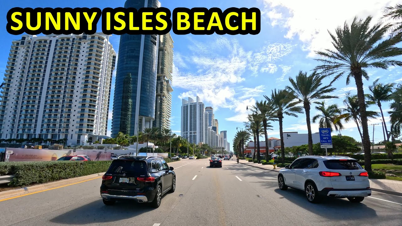 Sunny Isles Beach Florida Driving Through