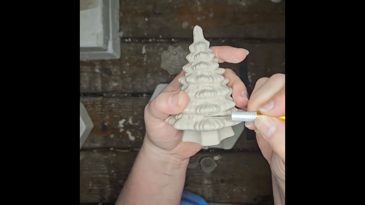 Red Eft Designs ~ Slipcasting Ceramic Christmas Trees Process Video Tutorial (Byron Mold BH1103)