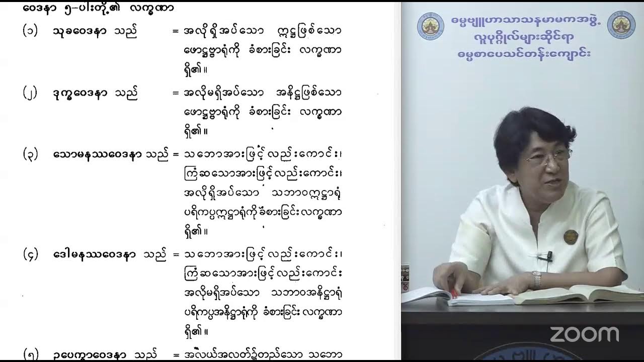 အဘိဓမ္မာဂုဏ်ထူးဆောင် (ဋီကာကျော်) ပထမဆင့် ပကိဏ်းပိုင်း(၁၆) ၏ အပိုင်း (၂)