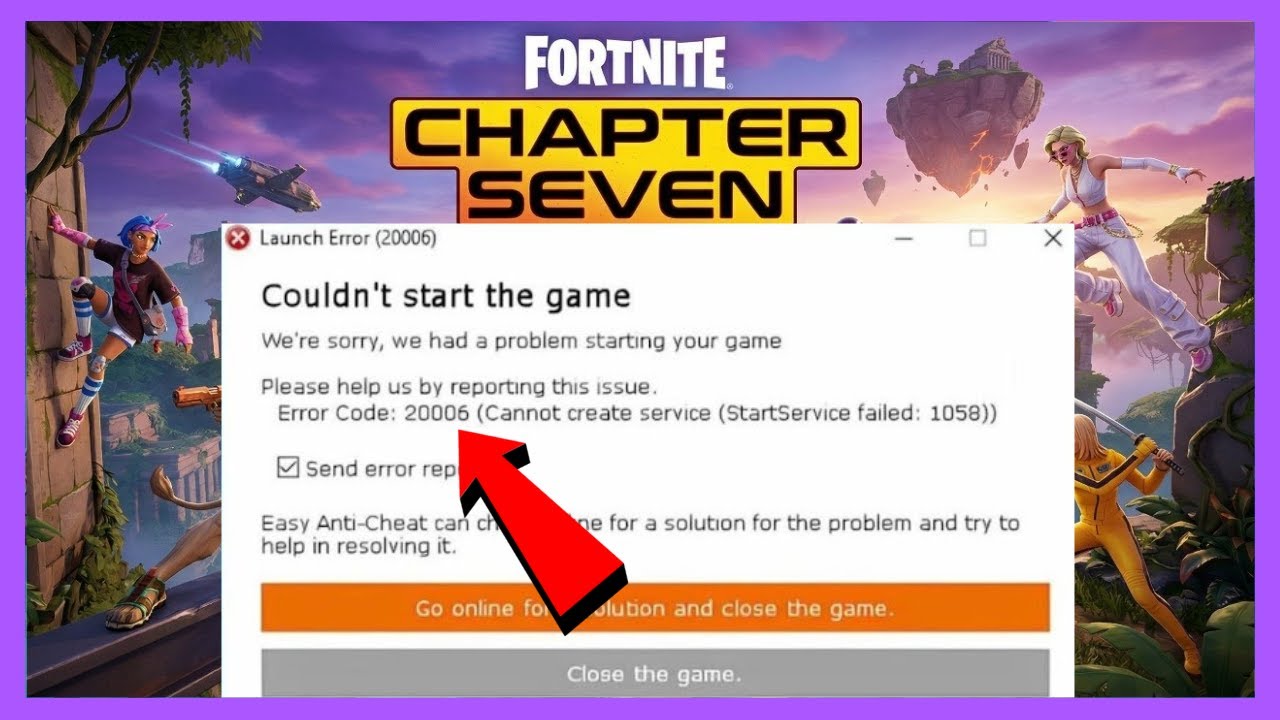 Как исправить ошибку запуска Fortnite 20006 (исправление 2026 года)