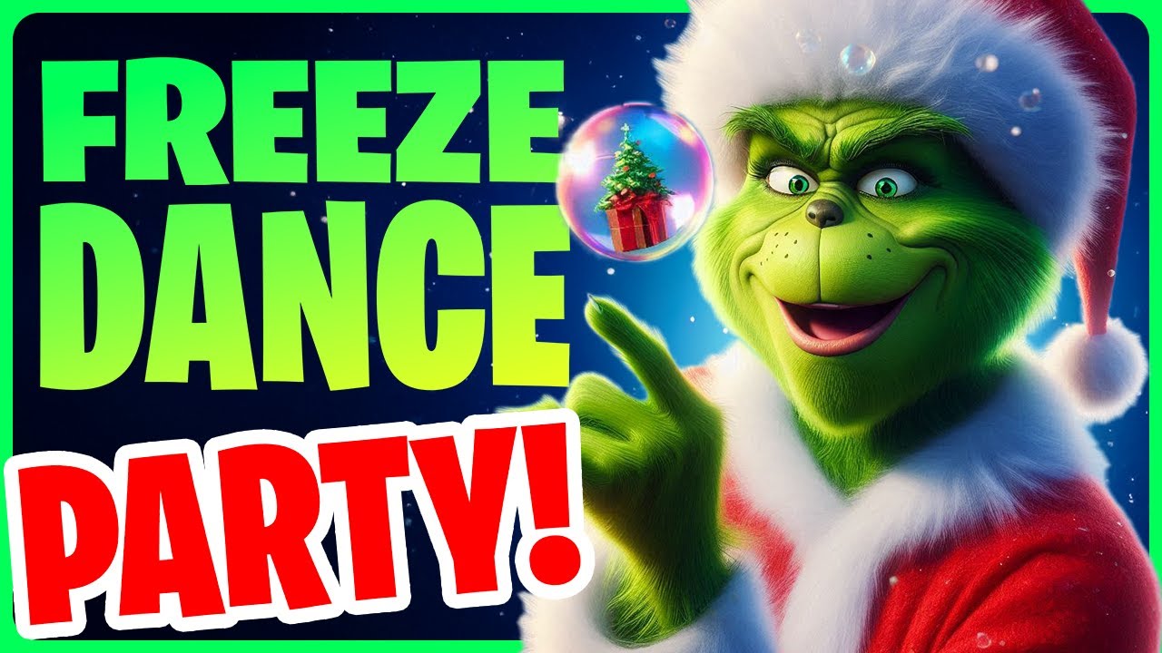 A Grinch Freeze Dance Party ⚡️ Brain Break for Kids ⚡️ Floor is Grinches ⚡️ Freeze Dance POP