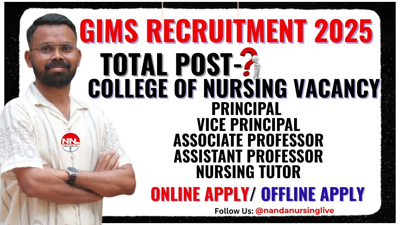 GIMS Nursing Tutor Vacancy 2025 || GIMS Greater Noida Nursing Faculty Vacancy 2025