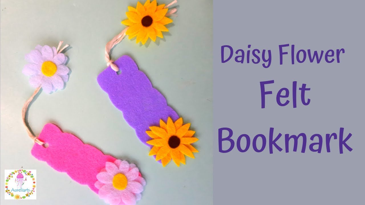 DIY Daisy Flower Felt Bookmark | Felt Crafts