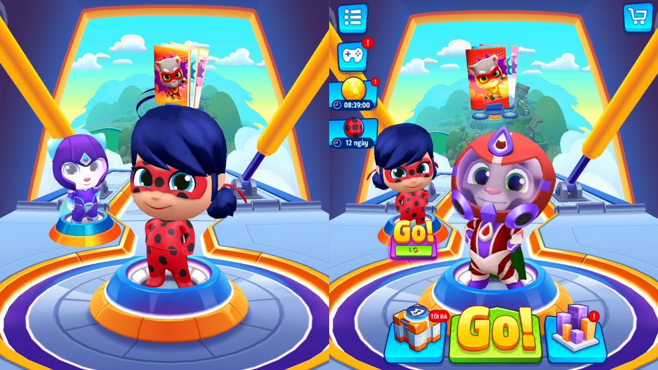 Talking Tom Hero Dash Sticker Update - Ladybug vs Super Tom - Tom Gameplay 2