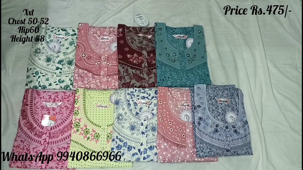 New Arrival - spun nighties/button model/ free size/ xxl - nighties BF-03