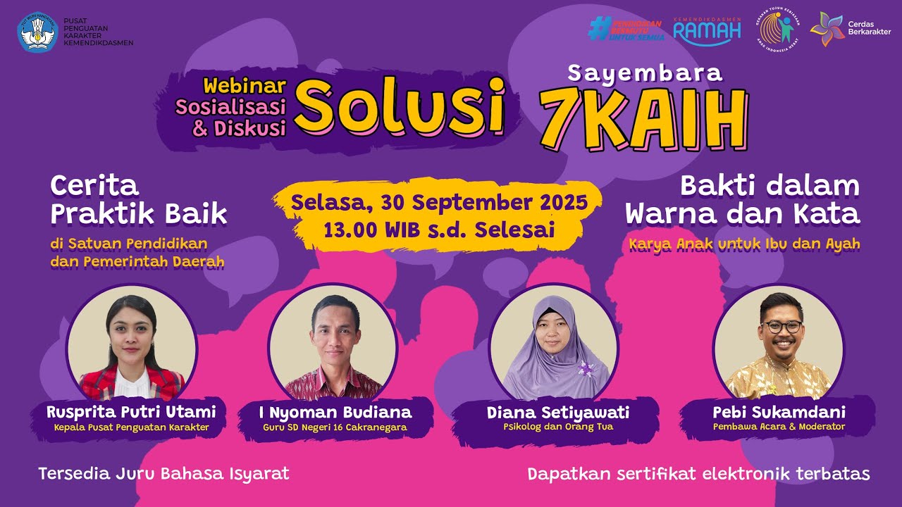 Webinar Solusi (Sosialisasi dan Diskusi) Sayembara 7 KAIH