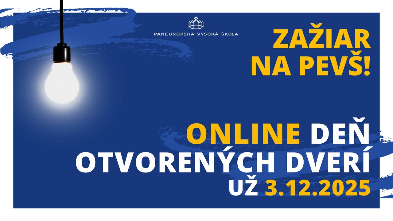 Online Dni otvorených dverí Paneurópskej vysokej školy!